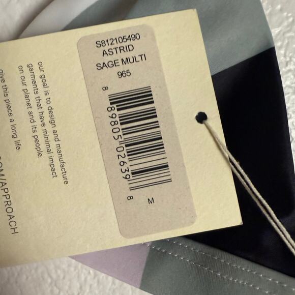 Mara Hoffman Astrid Colorblock Sage Multi Triangle Bikini Swimsuit Top Size M - Picture 7 of 7